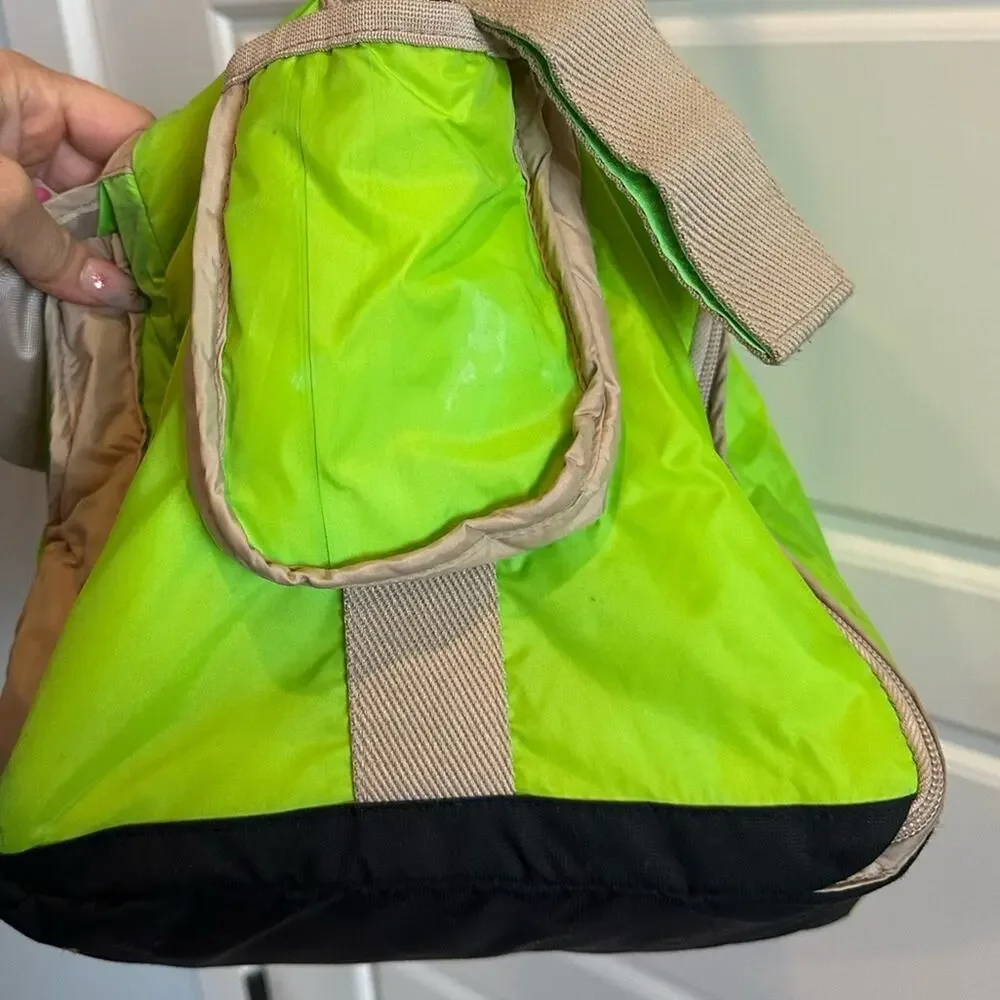 7 A.M. Enfant Voyage Puffer Neon Green Diaper Weekender Travel Bag